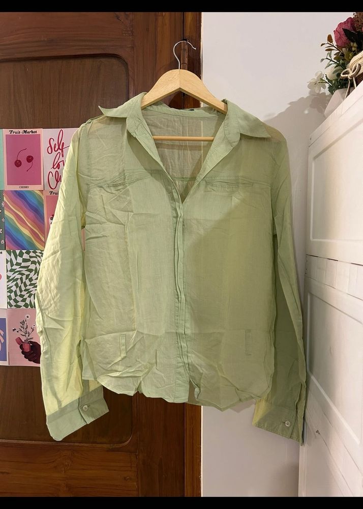 Lime Green Button-Up Shirt
