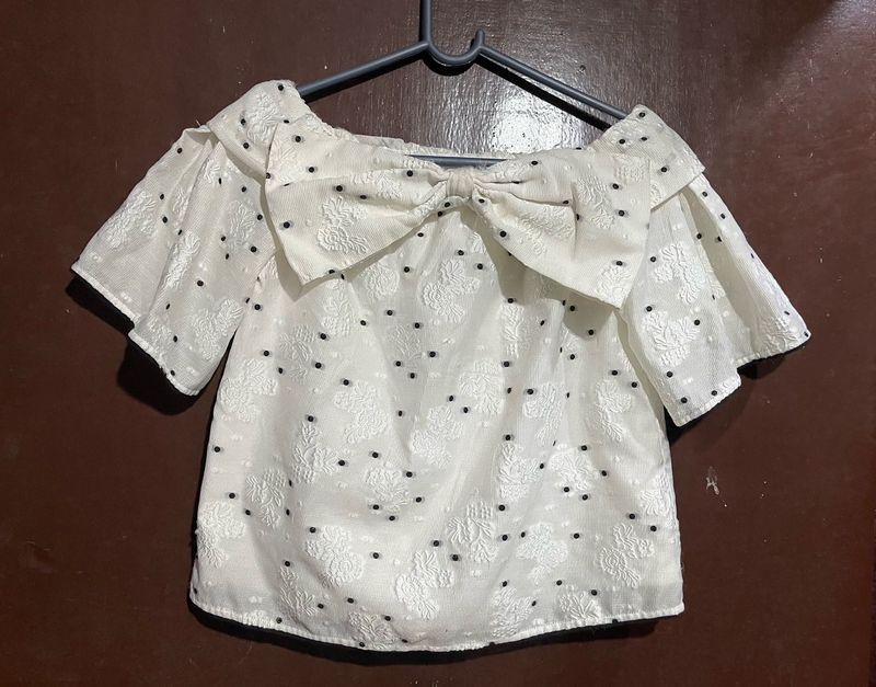 Chic Off-Shoulder Bow Top