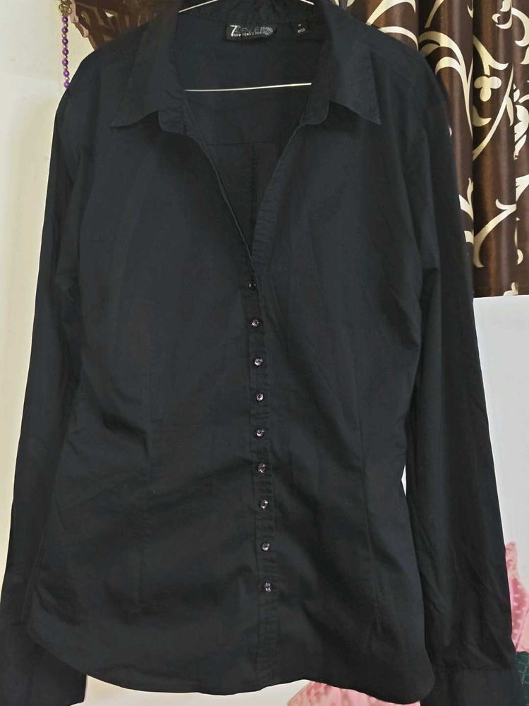 Classic Black Button-Up Shirt