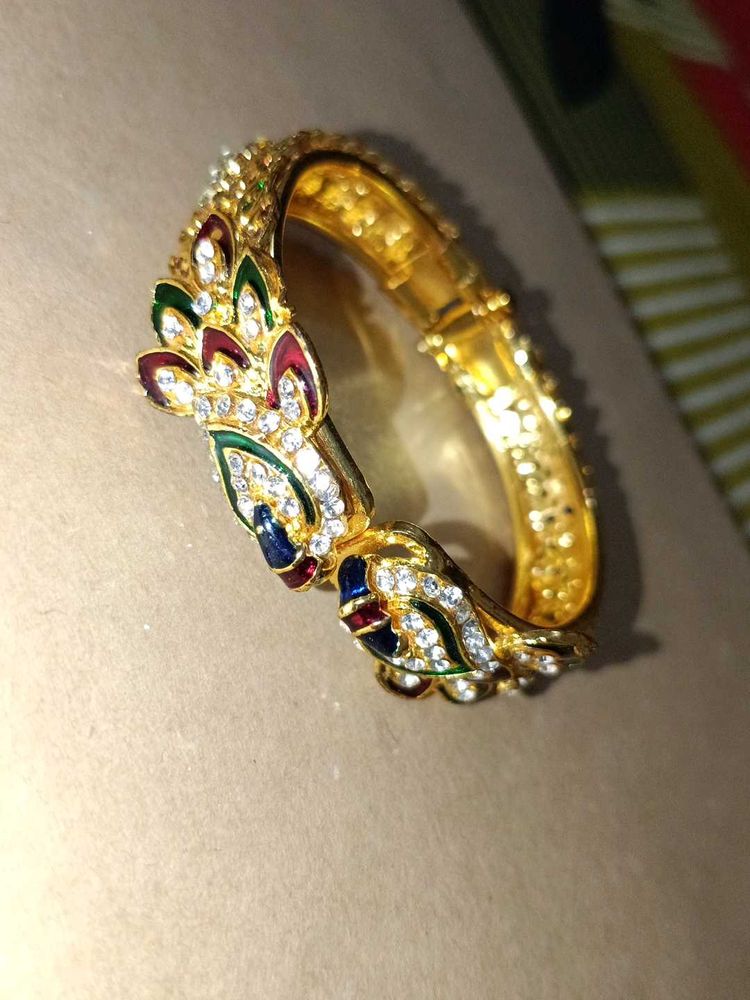 Exquisite Peacock Enamel Bangle