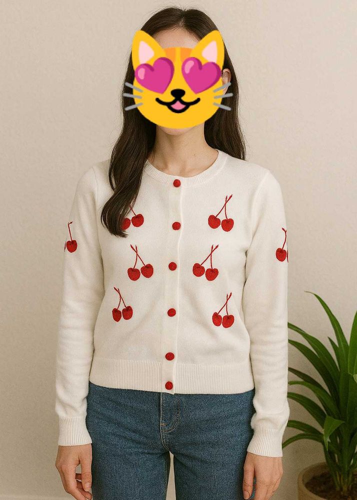 Cherry White Sweater