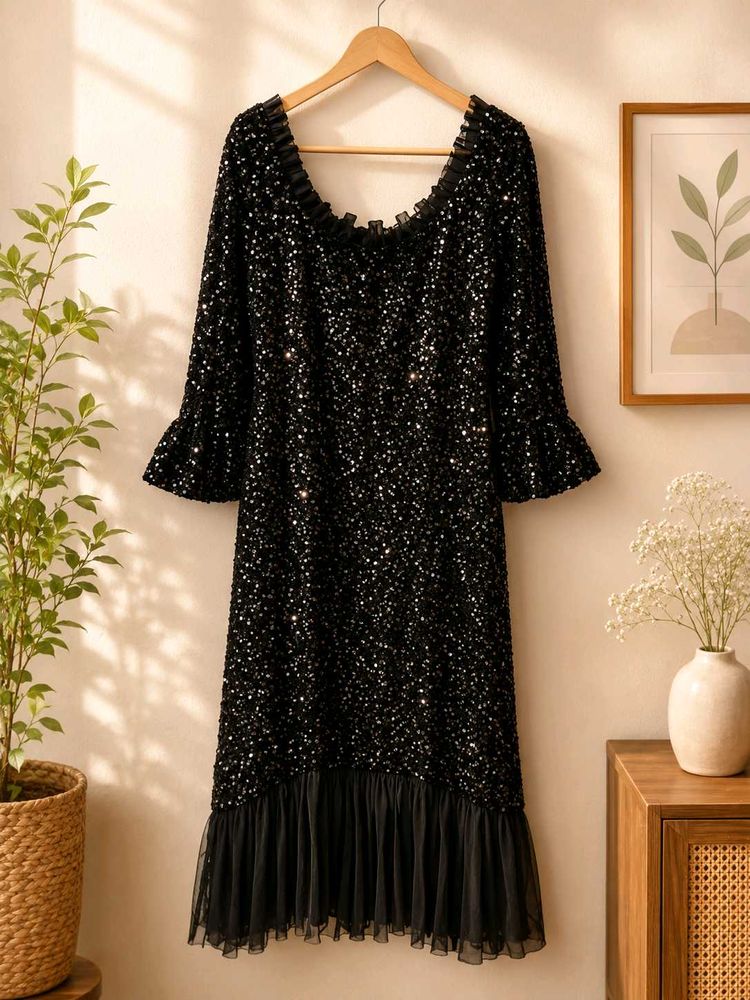 Sparkly Black velvet Party Dress✨👗