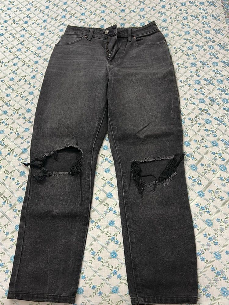 Distressed Grey Denim Jeans