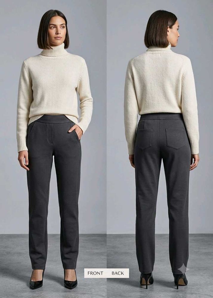 🎀🔹Structured Slim-Fit Straight-Leg Trousers🔹🎀