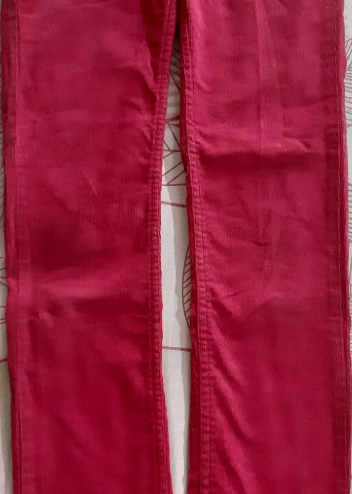 MAGENTA PINK CORDUROY JEANS for girls