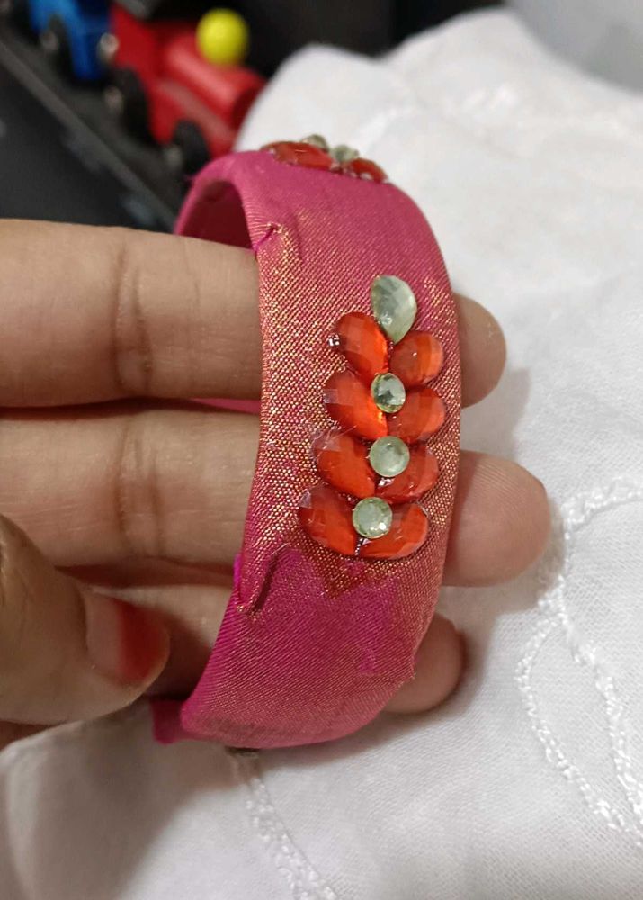 Pink Embellished Bracelet