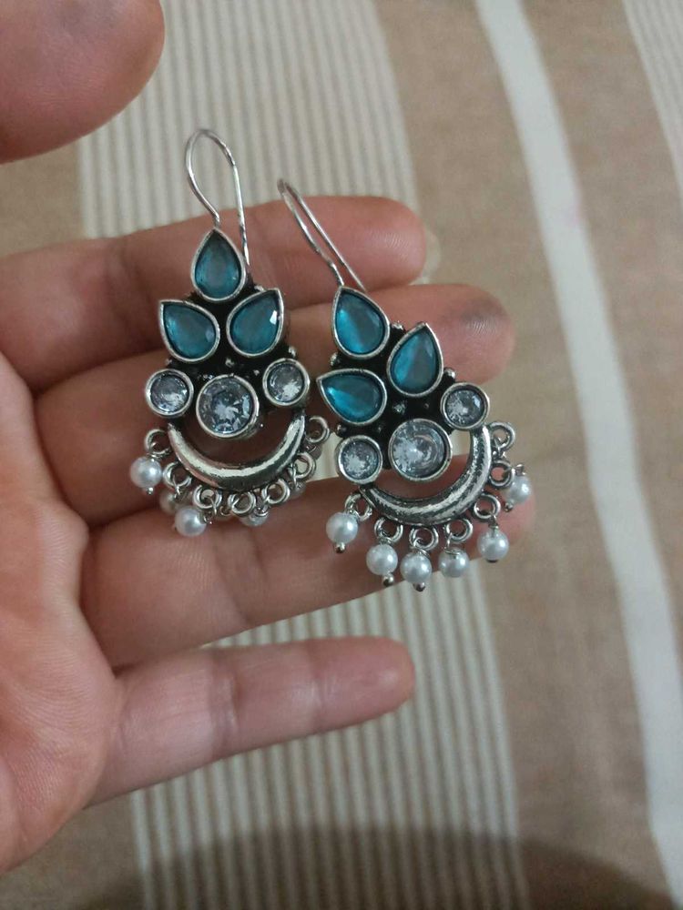 Turquoise &amp; Pearl Accent Earrings