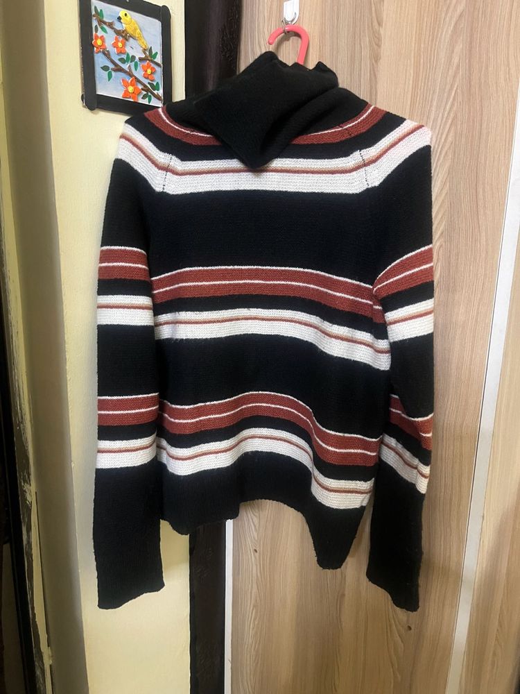 Striped Turtleneck Sweater