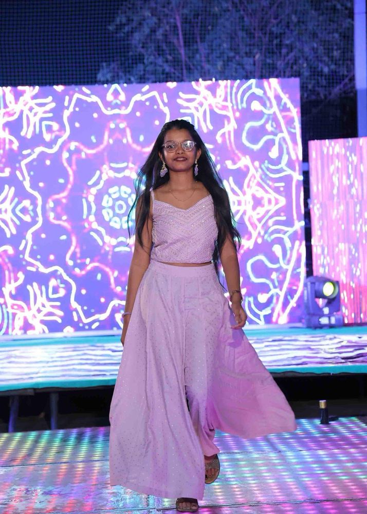Stylish Lavender sharara with crop top