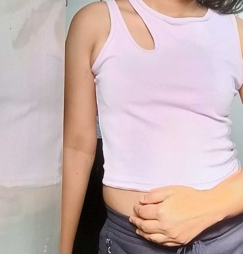 Lilac Cut-Out Tank Top