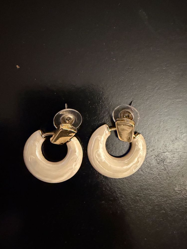 Chic Cream Hoop Earrings