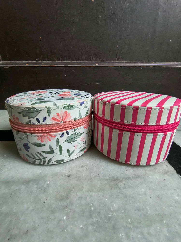 Cute Round Jewelry/Accessory Cases (Set of 2)