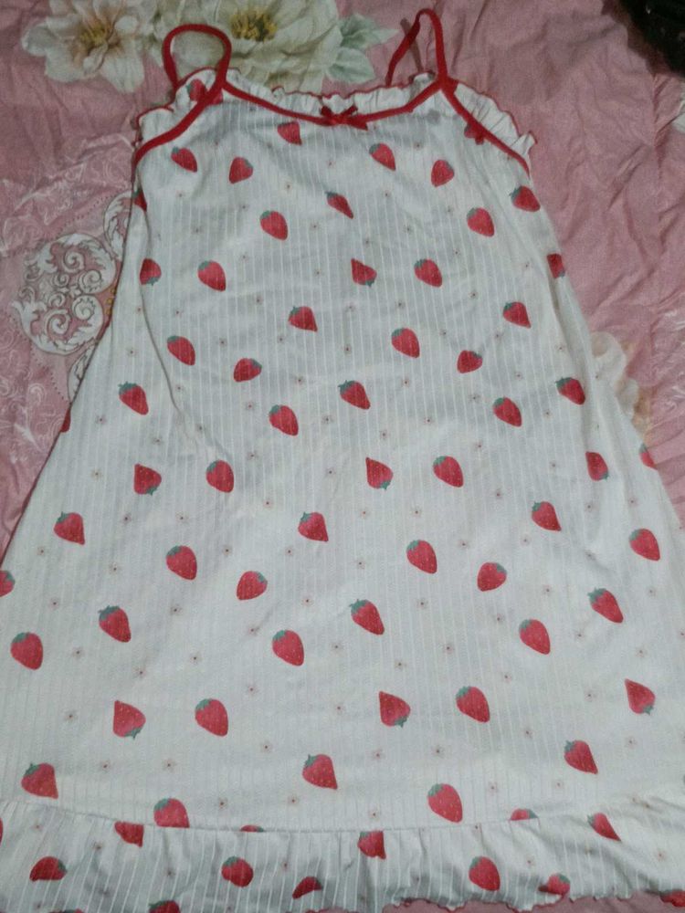 Cute Strawberry Print Nightgown