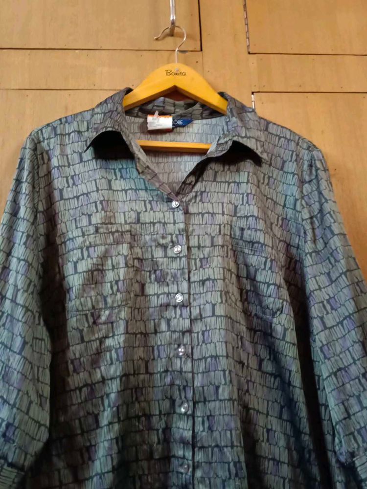 Patterned Button-Up Shirt