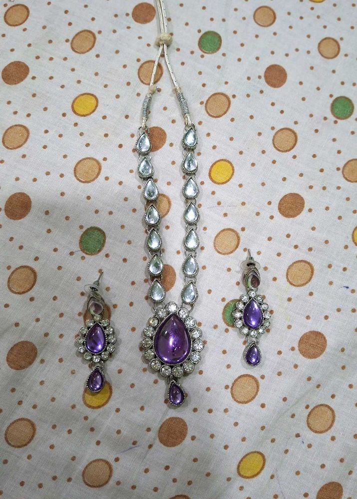 Elegant Purple Stone Jewellery Set