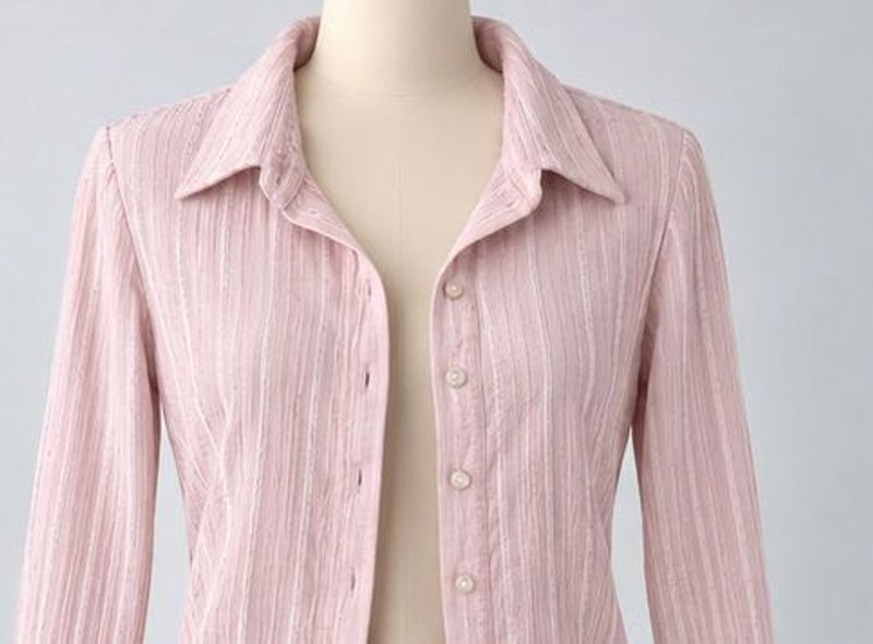 Chic Pink Striped Button-Up Shirt | Lee Cooper