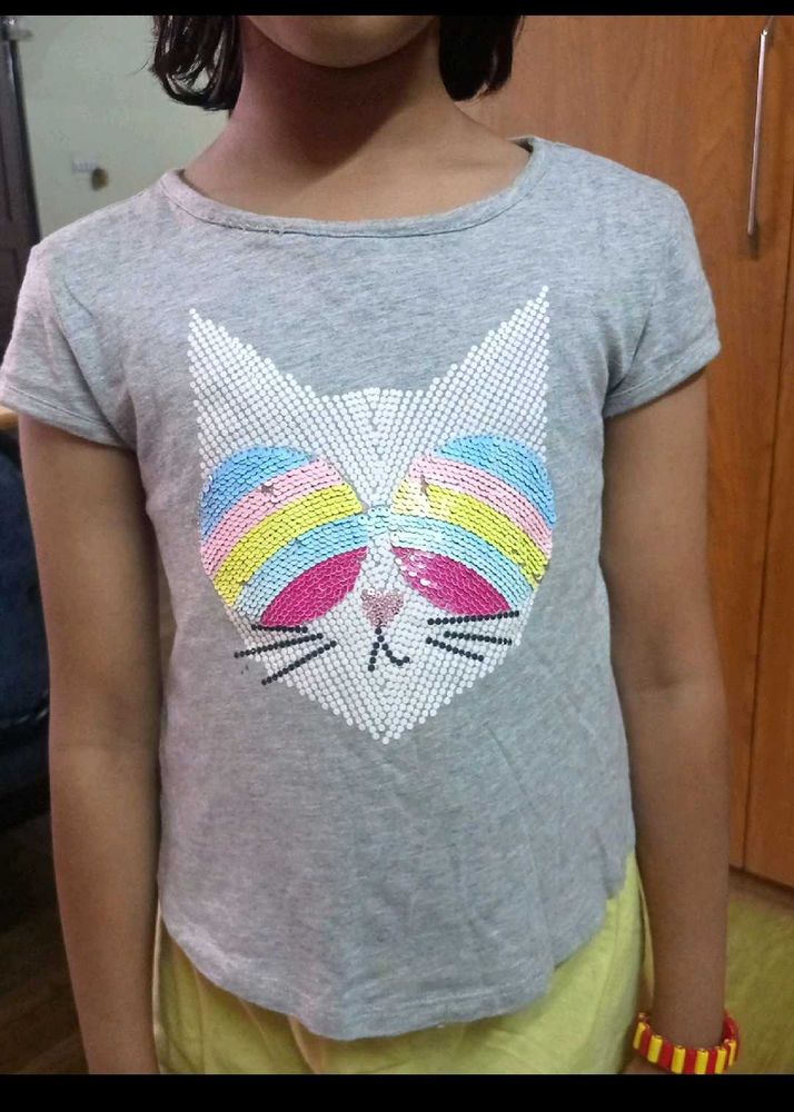 T Shirt With Sequence Work
