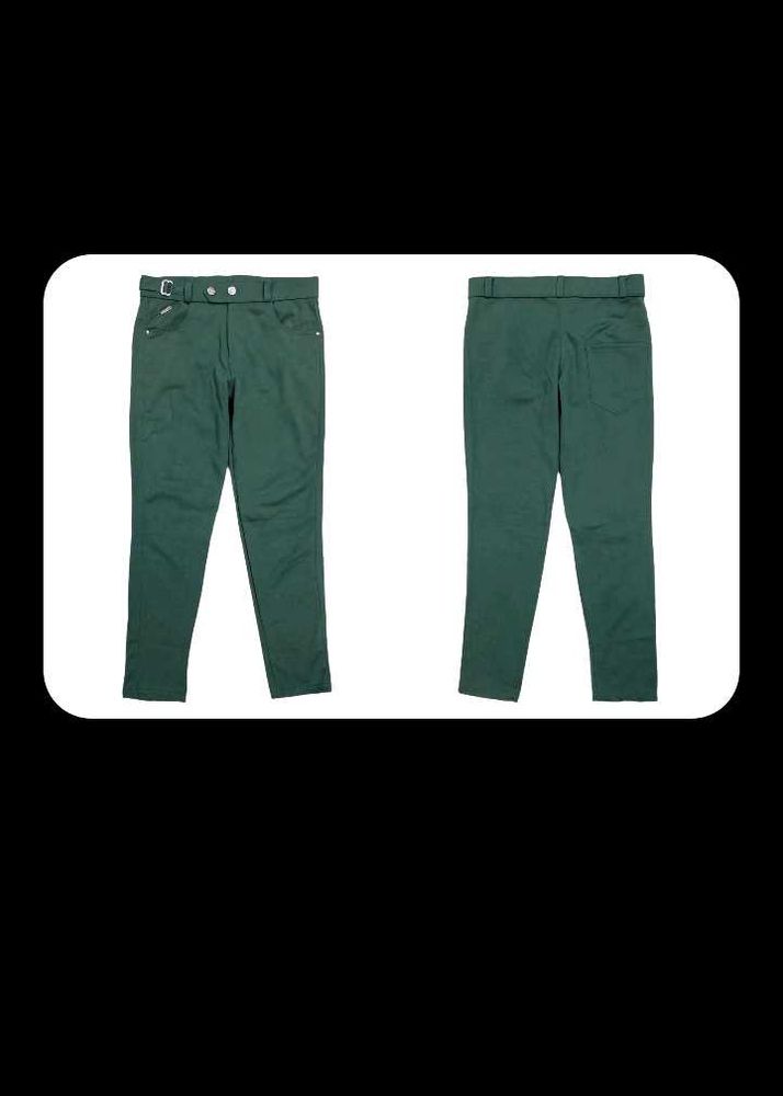 Green Slim Fit Belted Track Pant