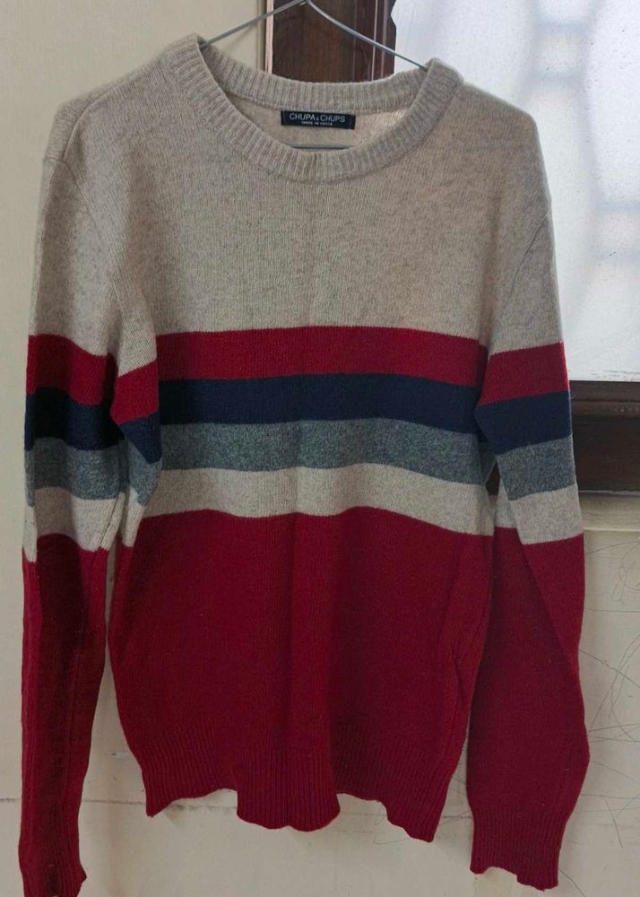 Striped Crew-Neck Pullover Sweater