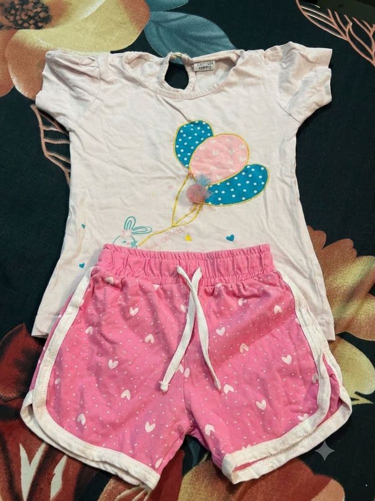 Cute Baby Girl Balloon &amp; Bunny Outfit