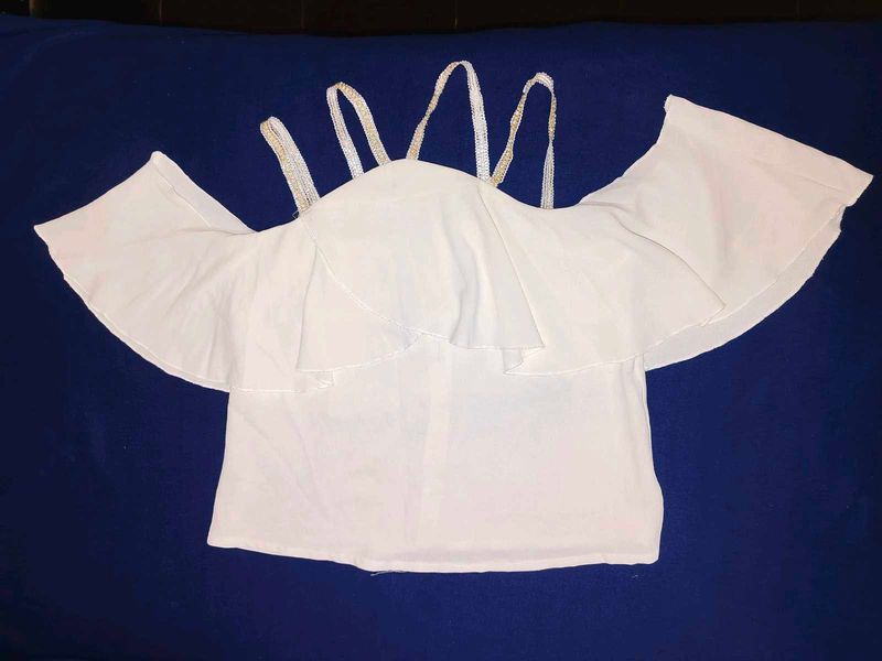 Chic White Off-Shoulder Ruffle Top