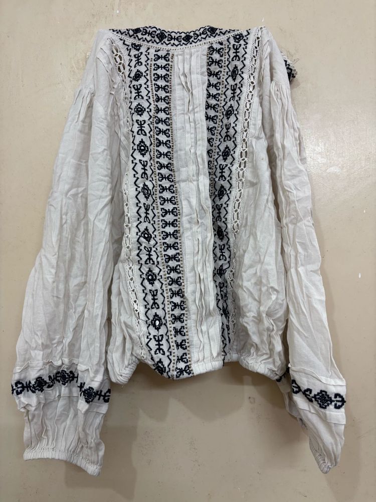 Embroidered Peasant Blouse
