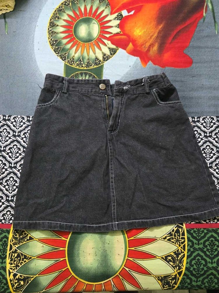 Dark Wash Denim Mini Skirt
