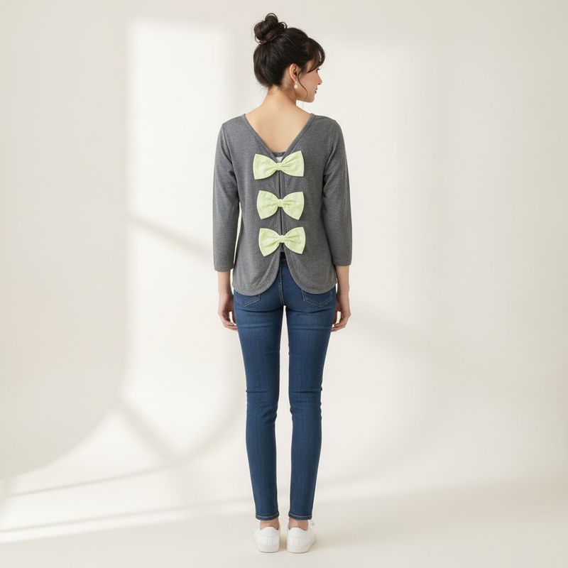 Casual Top with Bow Details