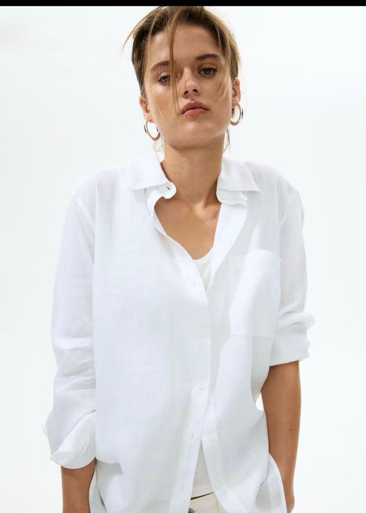 Zara Classic White Button-Down Shirt
