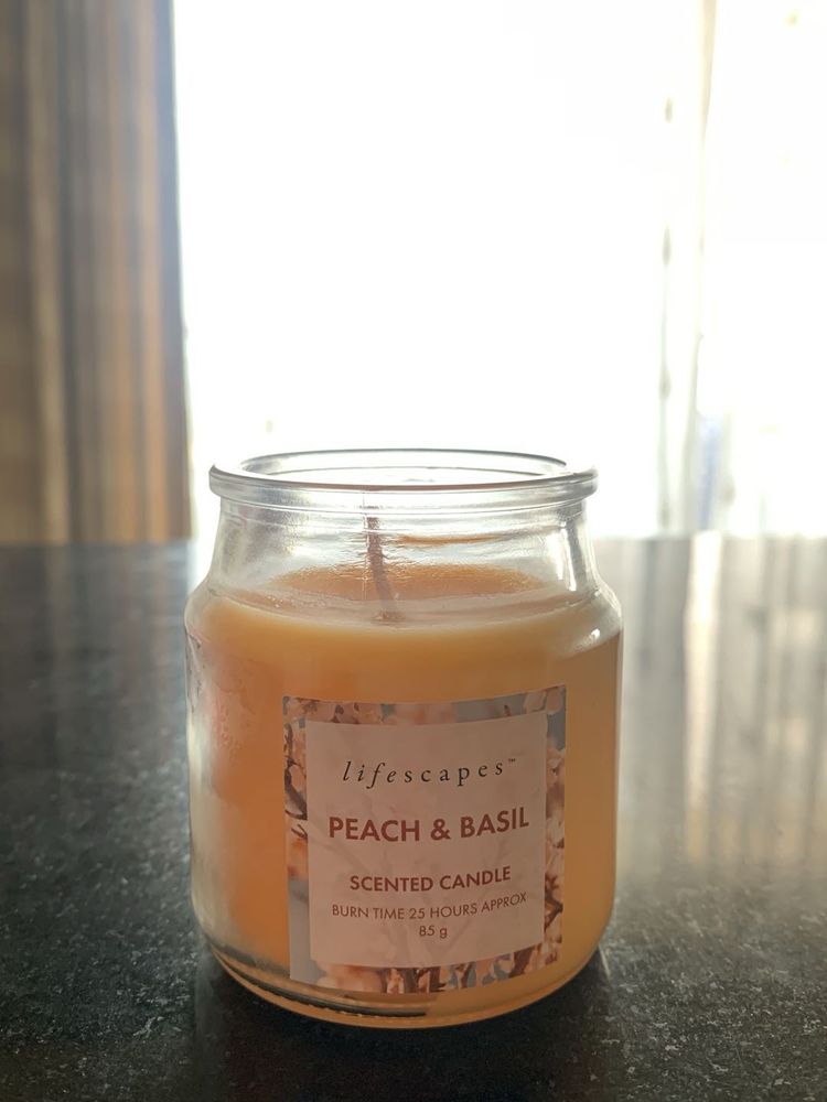 Lifescapes Peach &amp; Basil Scented Candle