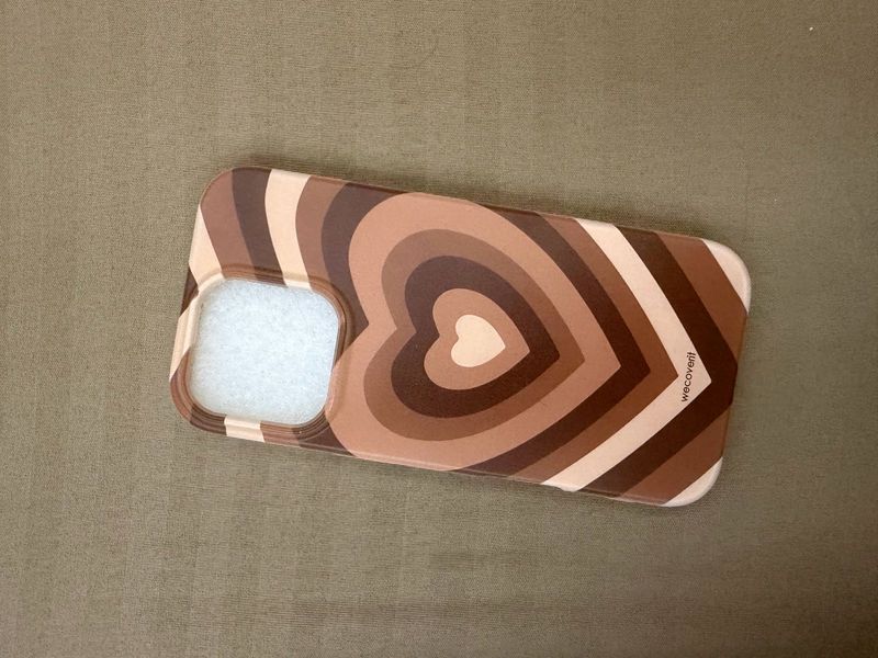 iPhone 16 Pro Brown Heart Pattern Phone Case