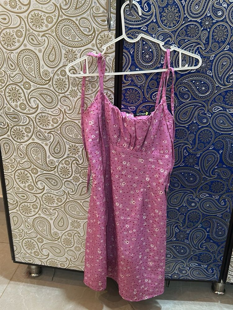 Pink Floral Mini Dress