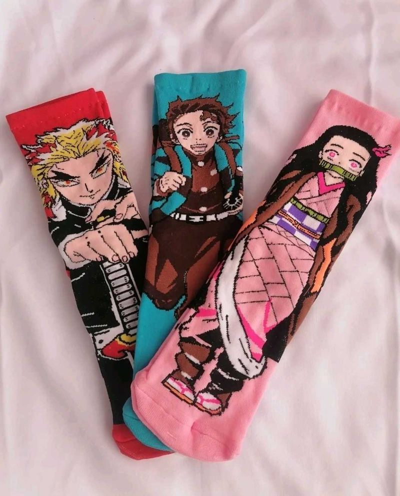 3 Anime Character Socks Set