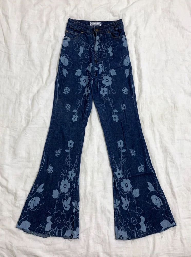Vintage Floral Bell Bottom Jeans