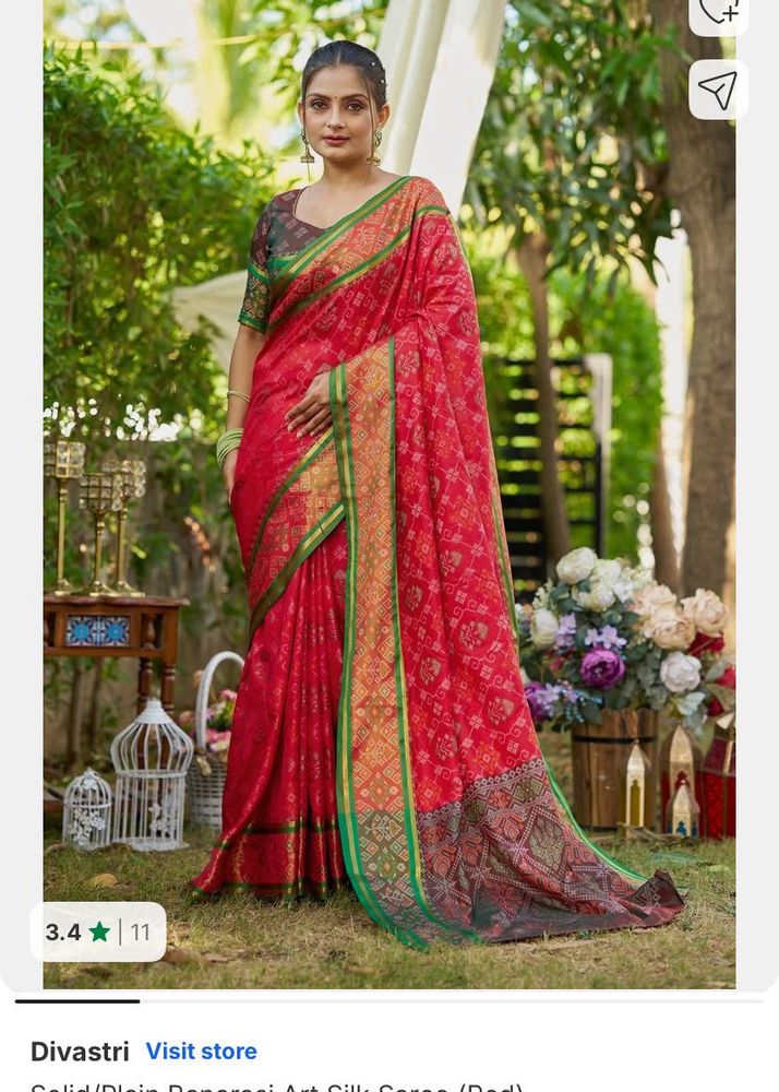 Vibrant Red Ethnic Saree