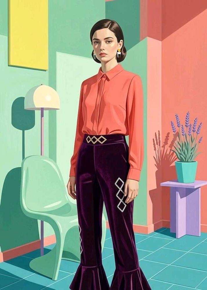 Velvet Flared Pants