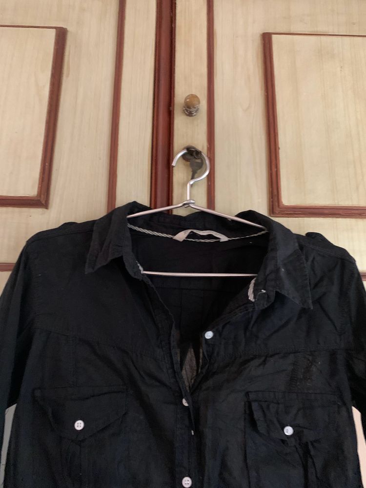 Classic Black Button-Up Shirt