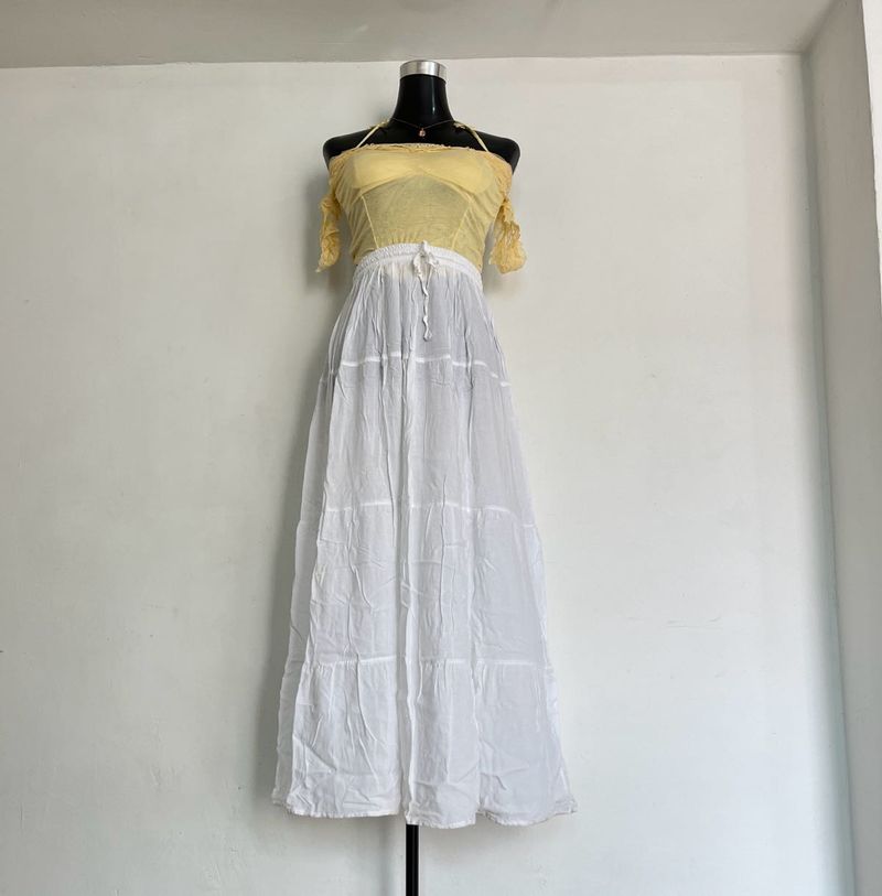 White Tiered skirt