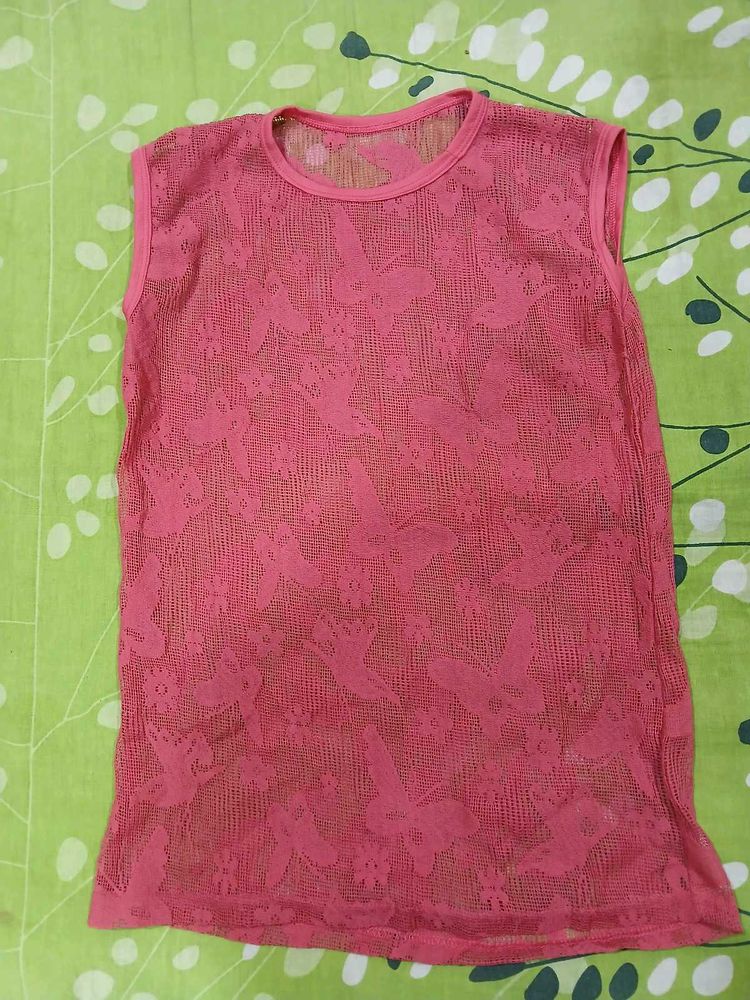 Pink Floral Sleeveless Top