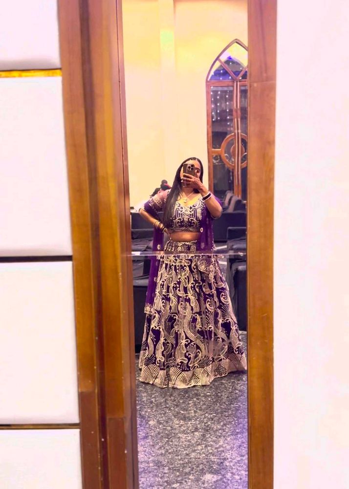 purple Lehenga Choli with Gold Embroidery