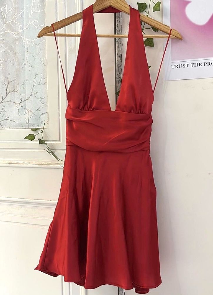 Stunning Red Halter Neck Dress