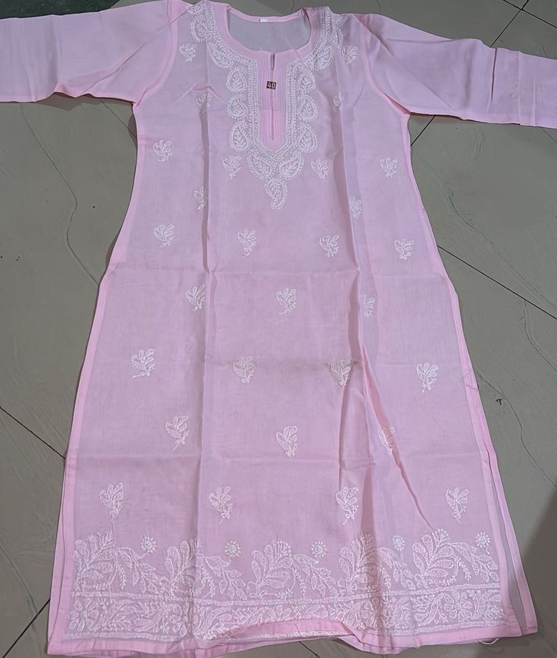 Pink Chikankari Kurta