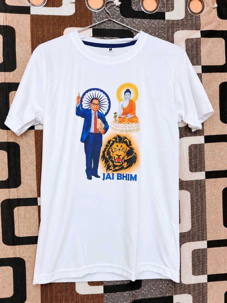White Jai Bhim Printed T-Shirt – Medium