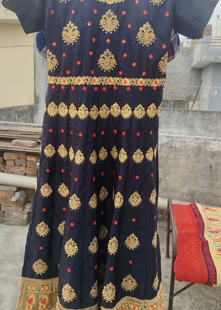 Navy Blue Embroidered Lehenga Choli