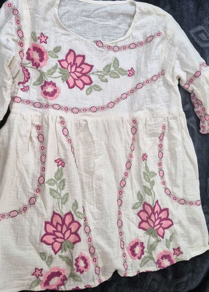Embroidered Cotton Top
