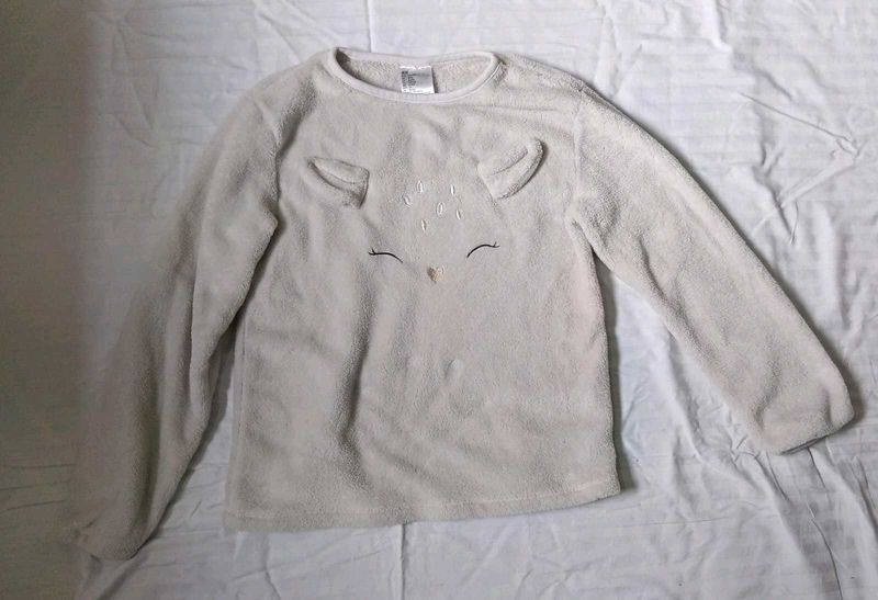 Cozy Fleece Top with Cute Animal Design