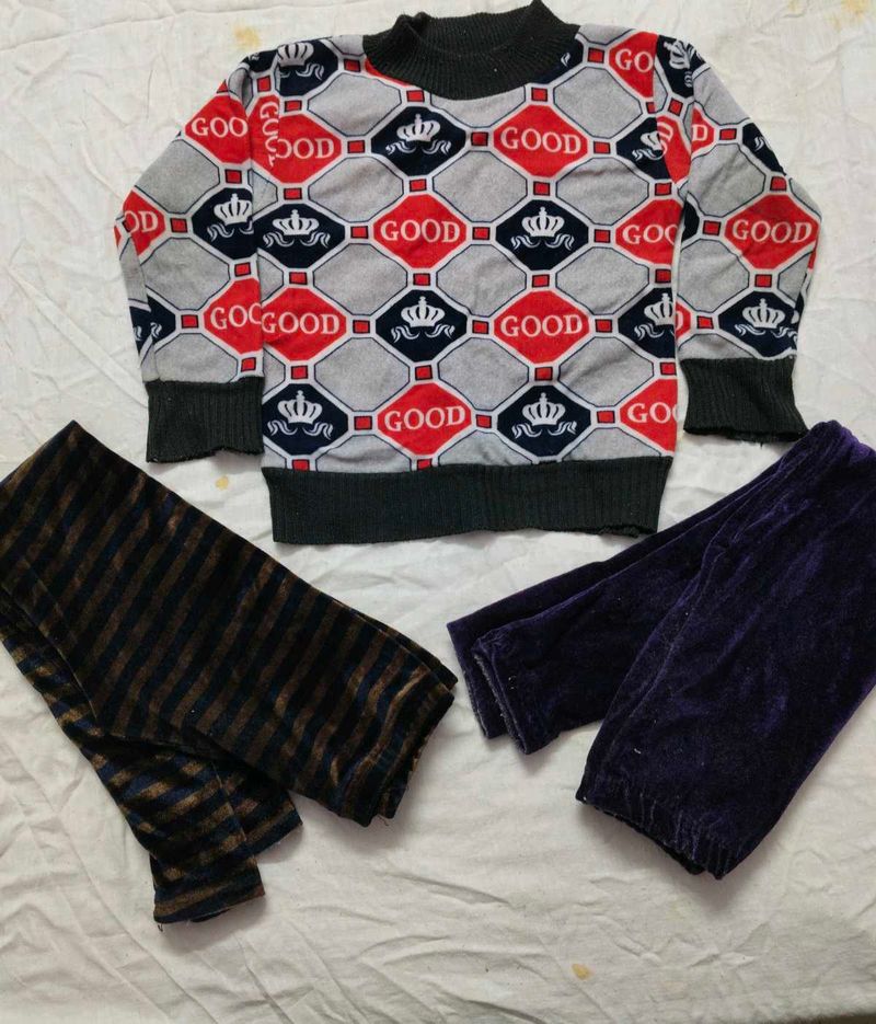 Girls' Sweater and2 Leggings Set