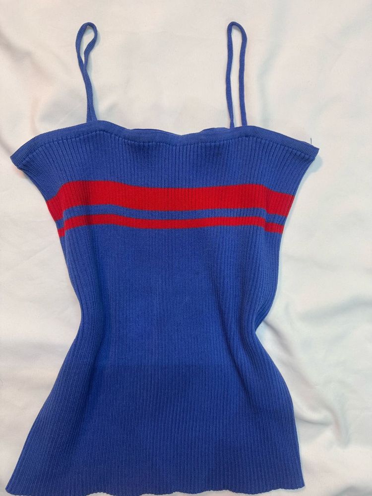 Blue &amp; Red Striped Tank Top