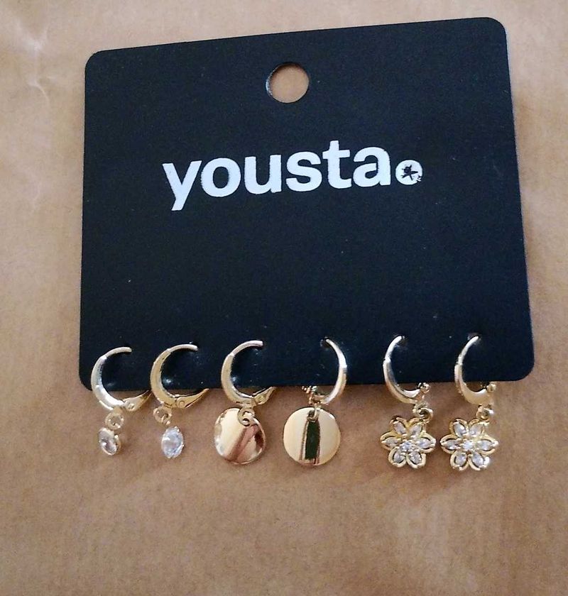 Yousta Earring Set - 3 Pairs