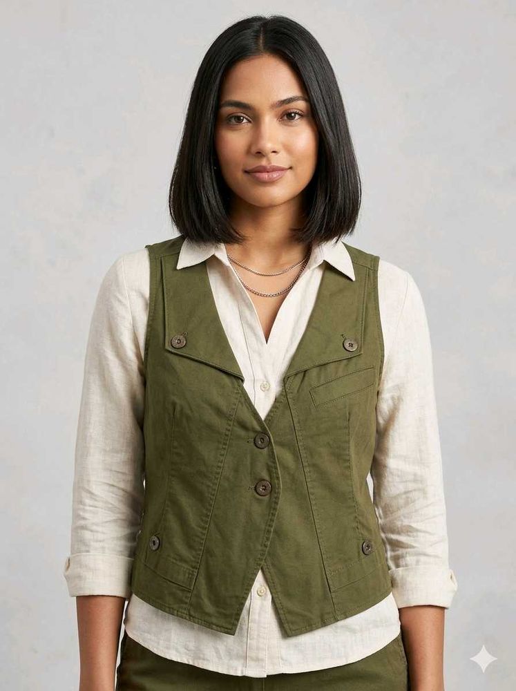 Step N Style Olive Green Waistcoat Vest